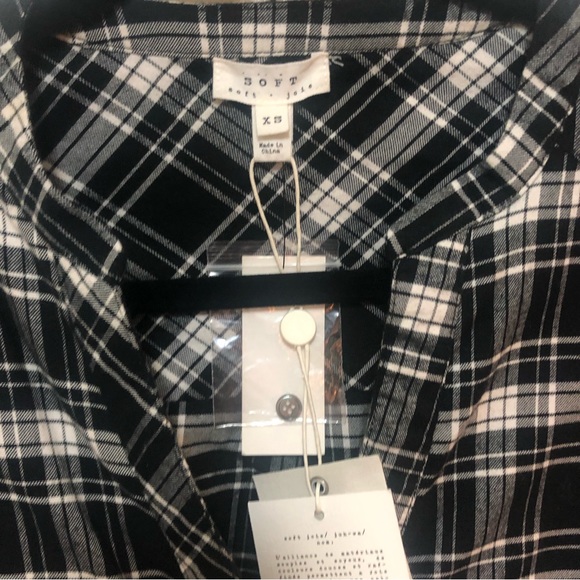 NWT $188 Soft Joie Castle Black / White Plaid Dress in size XS! - Picture 8 of 13